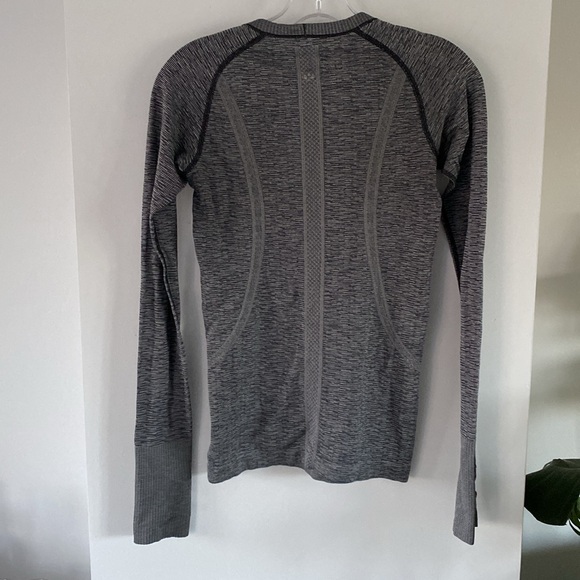 LULULEMON swiftly tech long sleeve crew black white grey long sleeve 4 - Picture 3 of 4